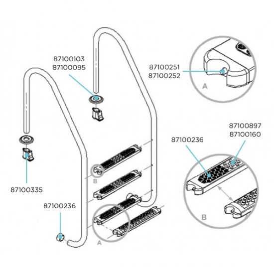 ČEP ZA LESTEV, ČRNI, MALI-Lestve in ročaji