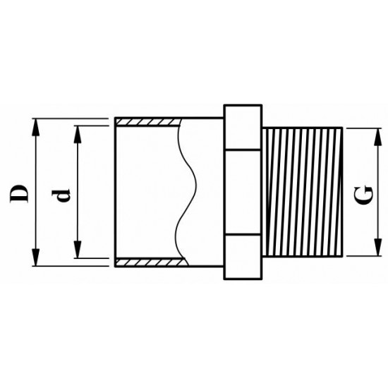 SPOJKA PVC-U, LEP-ZUN.NAVOJ