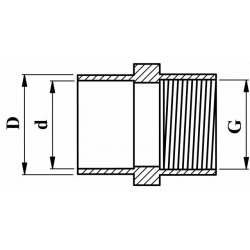 SPOJKA PVC-U LEP-NOT.NAVOJ
