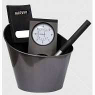 SET ZA SAVNO - ČRNI (ŠKAFEK, ZAJEMALKA, TERMO-HYGROMETER)