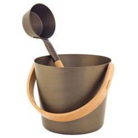 ŠKAFEK IN ZAJEMALKA TEMNA ALU POSODA - BAMBUS TERMIČNI-Čebri in zajemalke