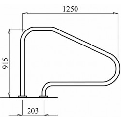 INOX DRŽALO ZA VHOD V BAZEN FX-01 AISI316
