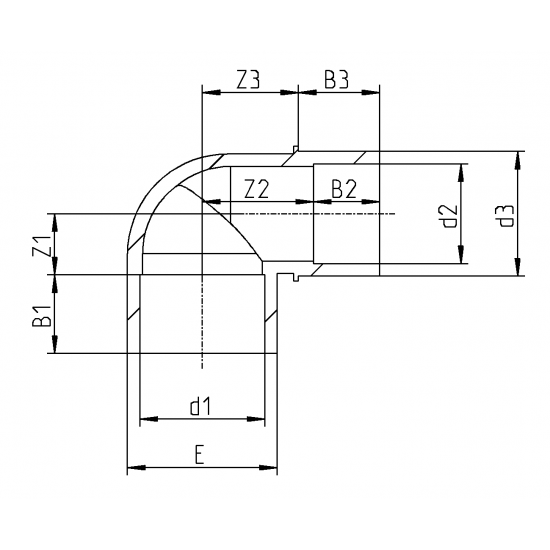 PVC-U KOLENO 90° REDUKCIJSKO