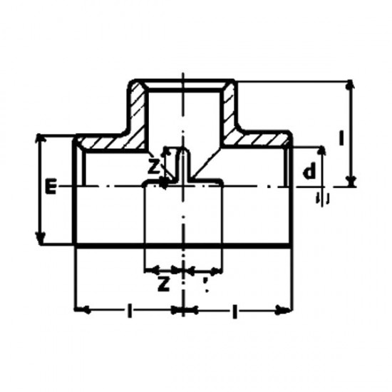 T KOS 90°, PVC-U