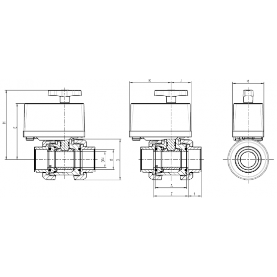 KROGLIČNI VENTIL Z ELEKTROMOTORNIM POGONOM 23OV-