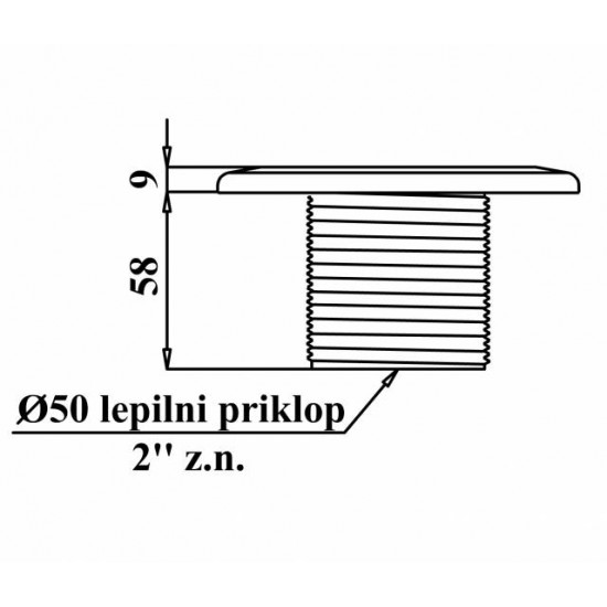 SESALNI PRIKLJUČEK - ŠOBA ZA BETONSKE BAZENE