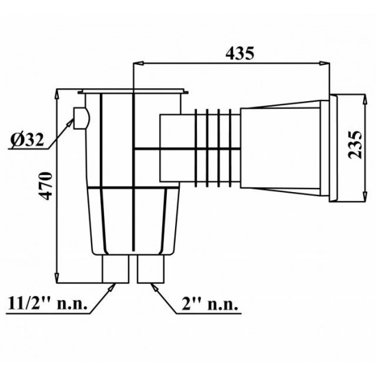 VELIKI SKIMER ZA BETONSKE BAZENE-Vgradni elementi