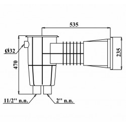 VELIKI SKIMER ZA LINER BAZENE S PODALJŠANIM VRATOM